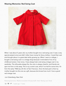 Image of a vintage red swing coat