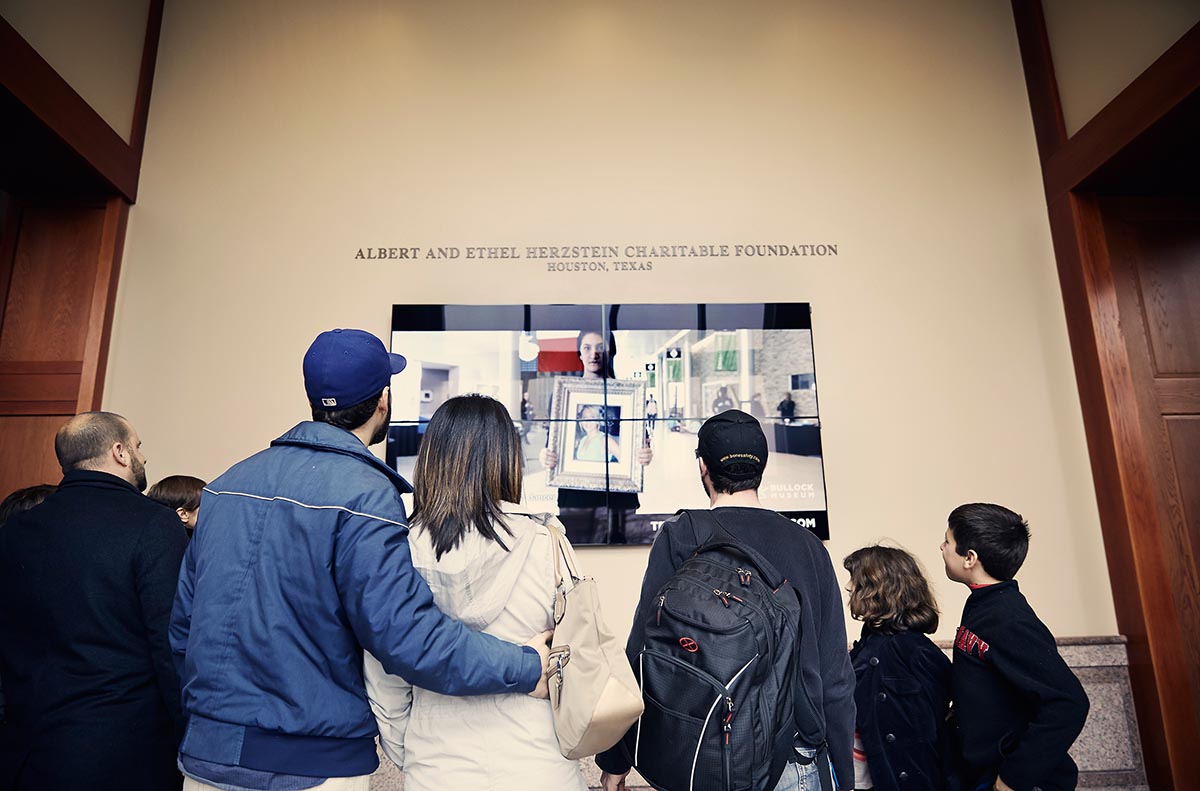 Texas Story Project in-gallery video screens